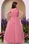 Shop_Petite Pomme_Pink Net Brooches Rose Designer Gown _at_Aza_Fashions