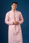 Buy_Arihant Rai Sinha_Pink Silk Embroidery Light Lucknowi Kurta Set 