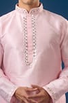 Arihant Rai Sinha Pink Silk Embroidery Light Lucknowi Kurta Set at Aza Fashions Arihant Rai Sinha_Pink Silk Embroidery Light Lucknowi Kurta Set _at_Aza_Fashions