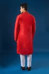 Arihant Rai Sinha_Red Silk Embroidery Lucknowi Kurta Set _Online_at_Aza_Fashions