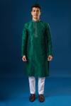 Buy_Arihant Rai Sinha_Green Silk Lucknowi Embroidered Kurta Set _Online_at_Aza_Fashions