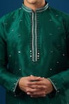 Buy_Arihant Rai Sinha_Green Silk Lucknowi Embroidered Kurta Set 