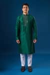 Buy_Arihant Rai Sinha_Green Silk Embroidery Lucknowi Kurta Set 