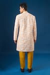 Arihant Rai Sinha_White Silk Lucknowi Print Sherwani Set _Online_at_Aza_Fashions