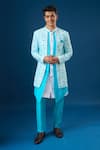 Buy Arihant Rai Sinha Aqua Silk Embroidery Printed Sherwani Set Buy_Arihant Rai Sinha_Aqua Silk Embroidery Printed Sherwani Set