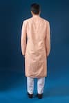 Arihant Rai Sinha_Peach Silk Embroidery Lucknowi Sherwani Set _Online_at_Aza_Fashions