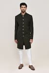Buy_Arihant Rai Sinha_Green Terry Rayon Sherwani And White Pant _at_Aza_Fashions