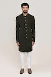 Buy_Arihant Rai Sinha_Green Terry Rayon Sherwani And White Pant _Online_at_Aza_Fashions