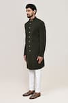Arihant Rai Sinha_Green Terry Rayon Sherwani And White Pant _at_Aza_Fashions