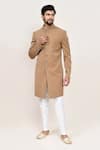 Buy_Arihant Rai Sinha_Chocolate Chikoo Sherwani And White Pant Set _at_Aza_Fashions