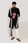 Arihant Rai Sinha_Black Embroidery Sherwani Set With White Pant _at_Aza_Fashions