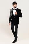 Shop_Arihant Rai Sinha_Black Velvet Embroidery Tuxedo Set _Online_at_Aza_Fashions