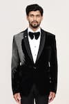 Buy_Arihant Rai Sinha_Black Velvet Embroidery Tuxedo Set 