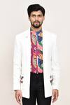 Arihant Rai Sinha_White Georgette Embroidery Multicolor Printed Shirt And Jacket Set _at_Aza_Fashions