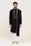 Arihant Rai Sinha_Black Lace Embroidery Kurta Set _at_Aza_Fashions