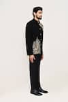 Buy_Arihant Rai Sinha_Black Lace, Terrycloth Embroidery Coat And Pant Set 