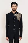 Buy_Arihant Rai Sinha_Navy Embroidery Blue Coat And Black Pant 