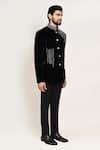 Arihant Rai Sinha_Black Velvet Embroidery Embellished Coat And Pant Set _Online_at_Aza_Fashions