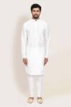 Arihant Rai Sinha_Cream Nehru Jacket With White Kurta And Pant _Online_at_Aza_Fashions