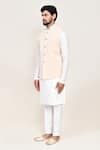Shop_Arihant Rai Sinha_Cream Nehru Jacket With White Kurta And Pant 