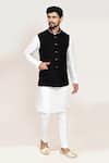 Buy_Arihant Rai Sinha_Black Embroidery Nehru Jacket With White Kurta And Pant _at_Aza_Fashions