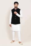 Arihant Rai Sinha_Black Embroidery Nehru Jacket With White Kurta And Pant _Online_at_Aza_Fashions
