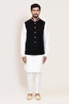 Arihant Rai Sinha_Black Embroidery Nehru Jacket With White Kurta And Pant _at_Aza_Fashions