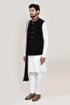 Arihant Rai Sinha_Black Embroidery Nehru Jacket With White Kurta Set _Online_at_Aza_Fashions