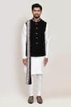 Buy_Arihant Rai Sinha_Black Embroidery Nehru Jacket With White Kurta Set _Online_at_Aza_Fashions