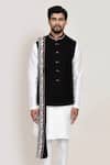Shop Arihant Rai Sinha Black Embroidery Nehru Jacket With White Kurta Set Online at Aza Fashions Shop_Arihant Rai Sinha_Black Embroidery Nehru Jacket With White Kurta Set _Online_at_Aza_Fashions