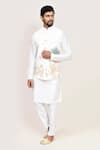 Buy_Arihant Rai Sinha_White Embroidery Art Silk Kurta Set _Online_at_Aza_Fashions