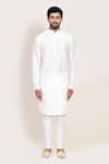 Arihant Rai Sinha_White Embroidery Art Silk Kurta Set _at_Aza_Fashions