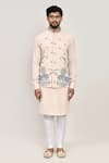 Shop_Arihant Rai Sinha_Cream Embroidery Nehru Jacket Set _Online_at_Aza_Fashions