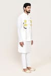 Buy_Arihant Rai Sinha_White Linen, Wool Embroidery Art Silk Nehru Jacket Set _Online_at_Aza_Fashions