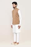 Shop_Arihant Rai Sinha_Brown Chiku Terry Rayon Nehru Jacket _Online_at_Aza_Fashions