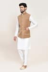 Buy_Arihant Rai Sinha_Brown Chiku Terry Rayon Nehru Jacket 