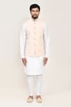 Shop_Arihant Rai Sinha_Peach Nehru Jacket _Online_at_Aza_Fashions