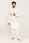 Buy_Arihant Rai Sinha_Peach Nehru Jacket _at_Aza_Fashions