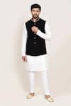 Buy_Arihant Rai Sinha_Black Imported Jacquard Nehru Jacket 