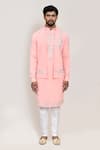Arihant Rai Sinha_Pink Embroidery Nehru Jacket _Online_at_Aza_Fashions