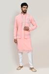 Arihant Rai Sinha_Pink Embroidery Nehru Jacket _at_Aza_Fashions