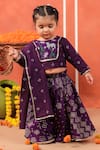 Shop_Cute Couture_Purple Cotton Sequins, Embroidery, Tassels Radha Rani Lehenga Set _Online_at_Aza_Fashions