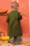 Shop_Cute Couture_Green Cotton Embroidery Rasleela Kurta And Dhoti Pant Set _at_Aza_Fashions
