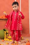 Buy_Cute Couture_Pink Cotton Embroidery Rasleela Kurta And Dhoti Pant Set _Online_at_Aza_Fashions