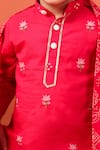 Cute Couture_Pink Cotton Embroidery Rasleela Kurta And Dhoti Pant Set _at_Aza_Fashions