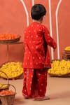 Shop_Cute Couture_Rust Cotton Embroidery Bansi Angarkha And Dhoti Pant Set _at_Aza_Fashions