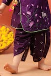 Cute Couture_Purple Cotton Embroidery Bansi Angarkha And Dhoti Pant Set _Online_at_Aza_Fashions