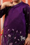 Buy_Cute Couture_Purple Cotton Embroidery Bansi Angarkha And Dhoti Pant Set 