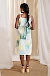 Buy_Banana Labs_Multi Color Cotton Embroidery Square Skyline Handblock Print Dress With Shrug _Online_at_Aza_Fashions
