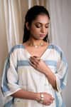 Shop_Banana Labs_Multi Color Cotton V-neck Multicolor Hand Block Print Kaftan _Online_at_Aza_Fashions